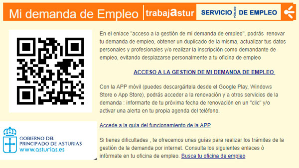 renovar la demanda de empleo en asturias en trabajastur y sellar el paro en asturias por internet