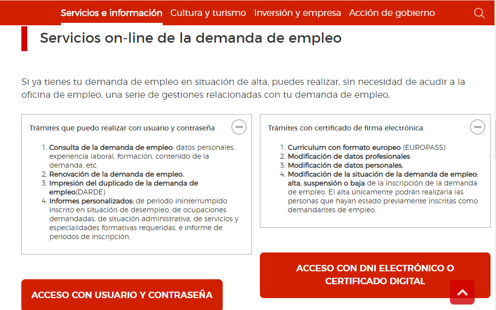 renovar la demanda de empleo por internet y sellar el paro por internet en la comunidad de madrid