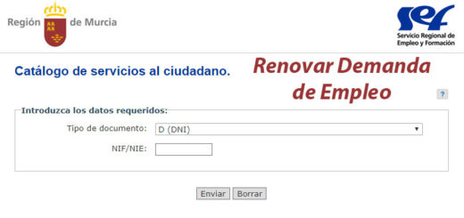 sellar el paro por Internet en Murcia y renovar la demanda de empleo