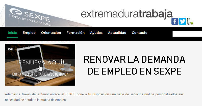 renovar la demanda de empleo en extremadura trabaja 